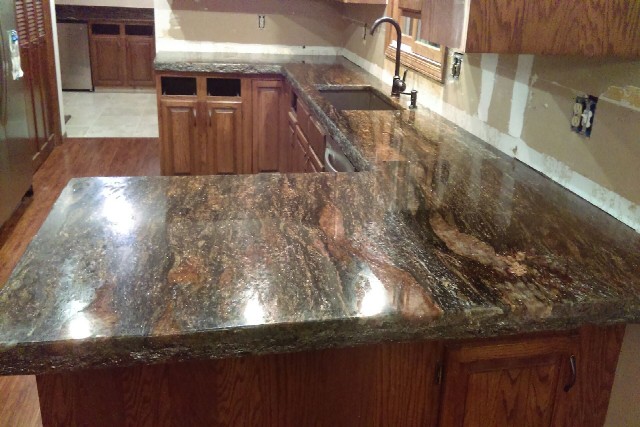 Orion granite with 6 cm thick half bullnose edges 696